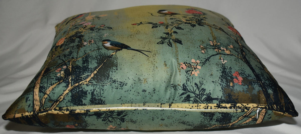 Accent Throw Pillows Birds & Florals Pillow Slip Cover 18x18 New *cover Only*