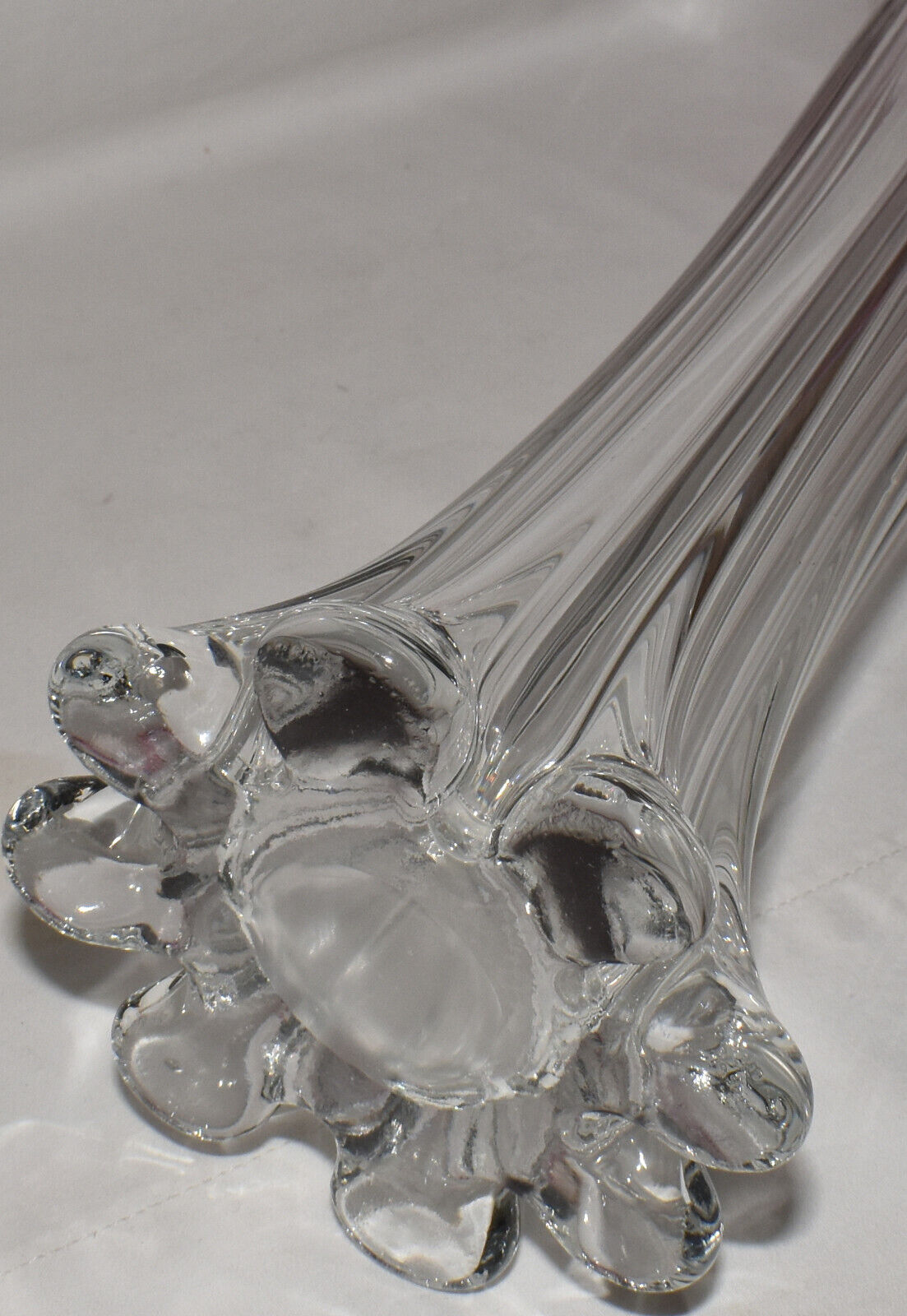 Vintage Murano Art Glass Vase Large 17.5" Art Deco Hand Blown Tulip Top Vase