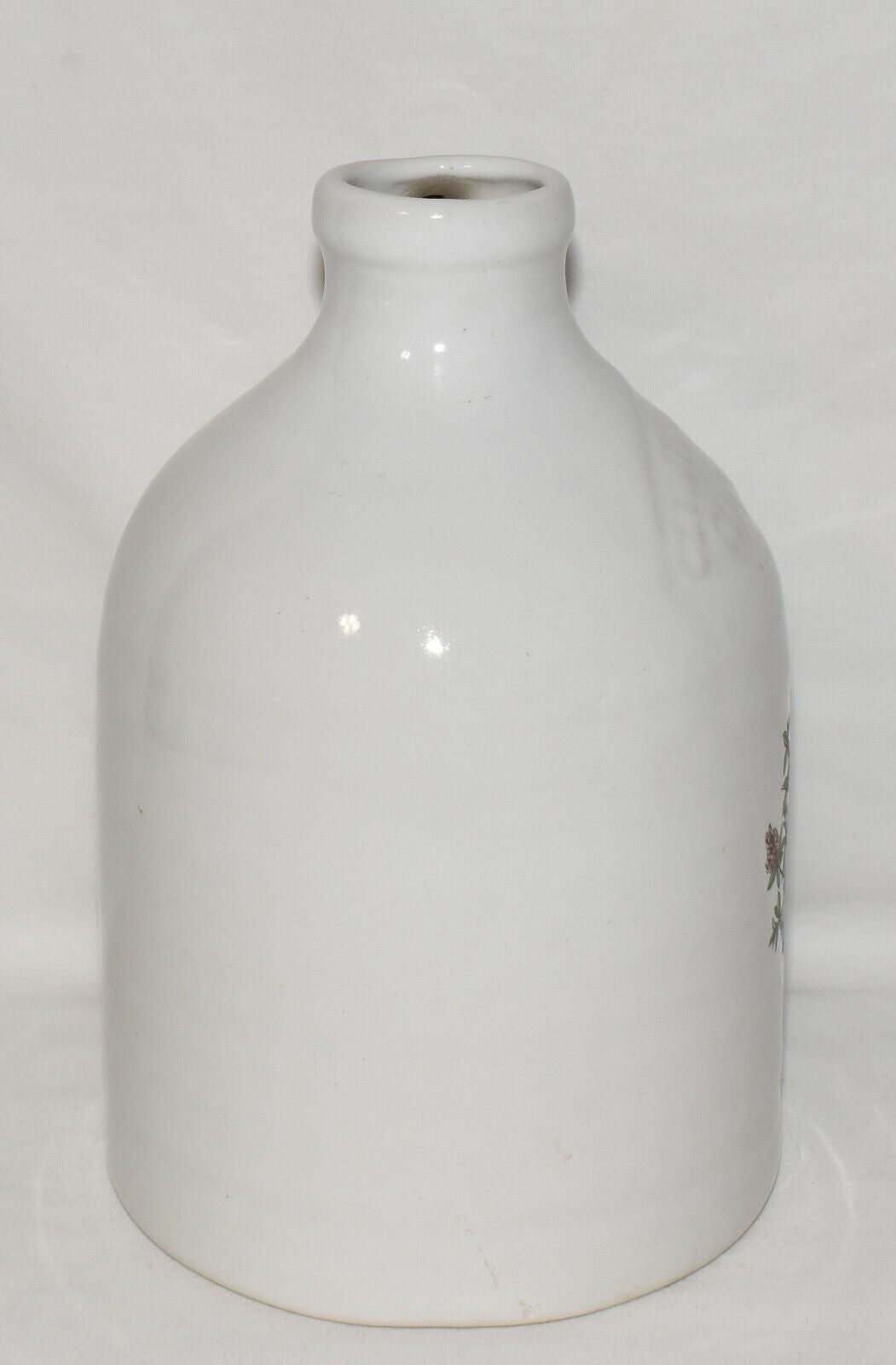 Vintage Hand Turned Stoneware Jug Clinton China Embossed Pottery Jug Clinton IL