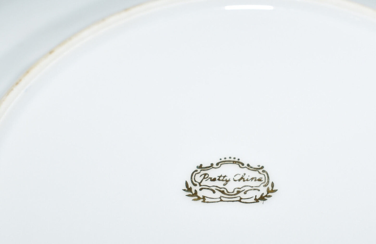 Rare Antique Porcelain Plates Teacups & Saucers 12pc Set Marked "Pretty China"