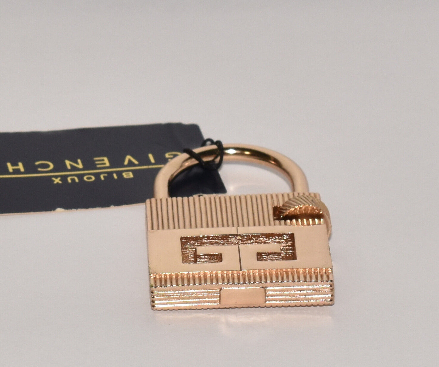 Vintage Givenchy Bijoux Paris Gold Logo Padlock 2" Pendant/Charm Accessory New Old Stock
