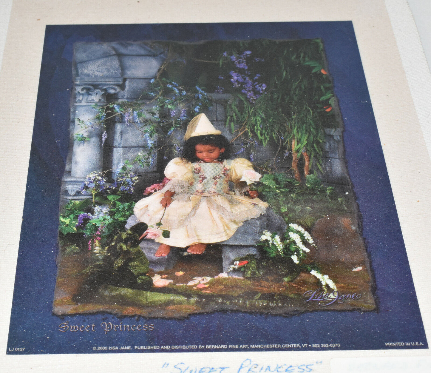 African American Painting Sweet Princess Oil on Canvas Reprint 13 x 10 Signed