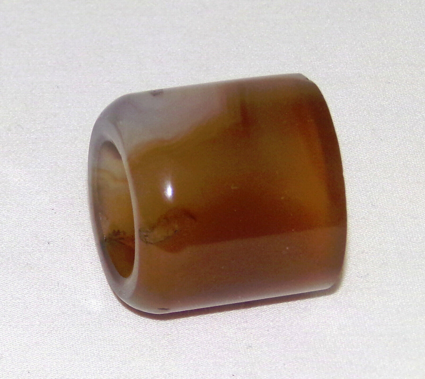 Vintage Chinese Agate Archers Thumb Ring Hand Carved Archery Jewelry Thumb Guard