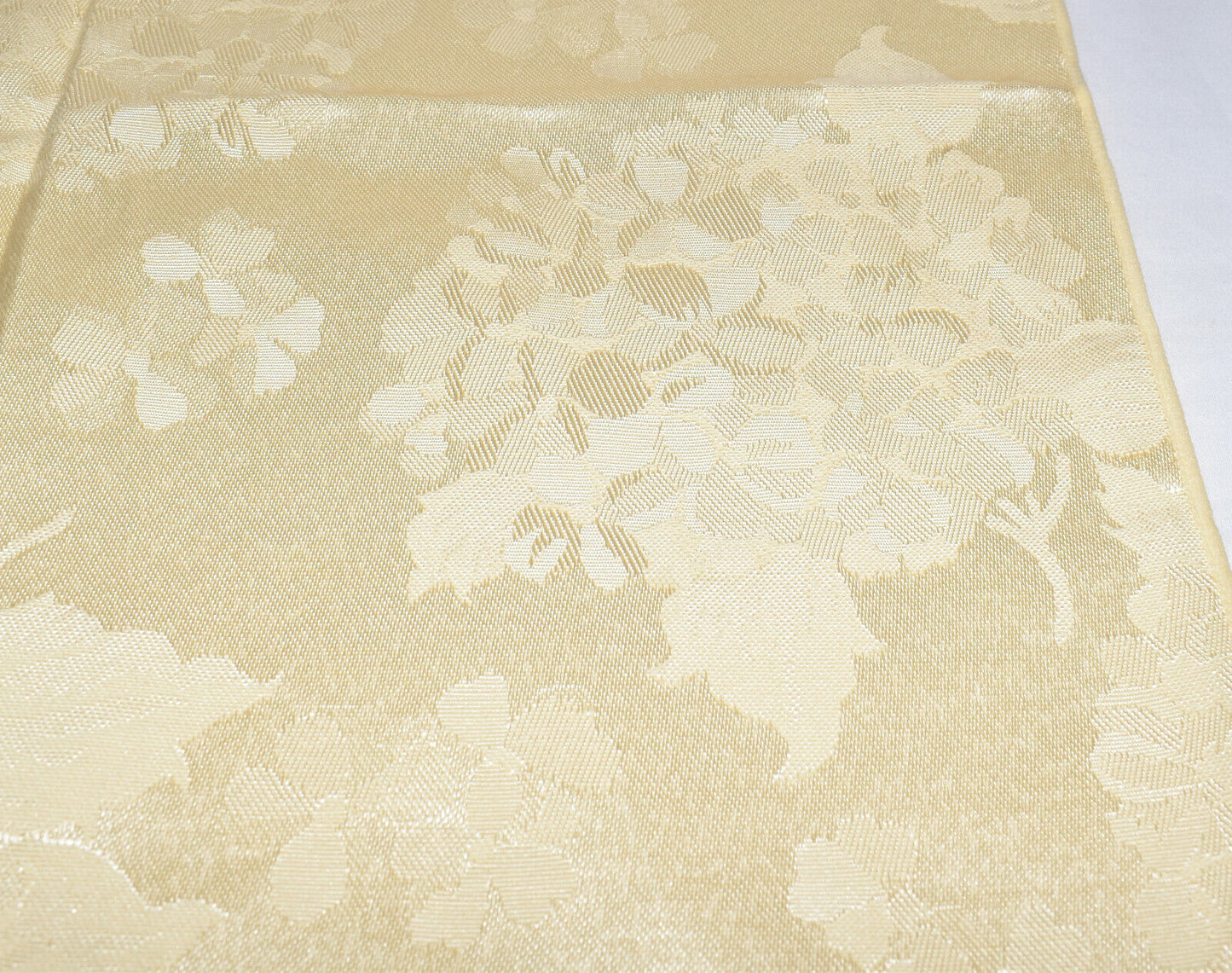 4pc Set Yellow Jacquard Dinner Napkins 17" Square Floral Napkins Table Linen New