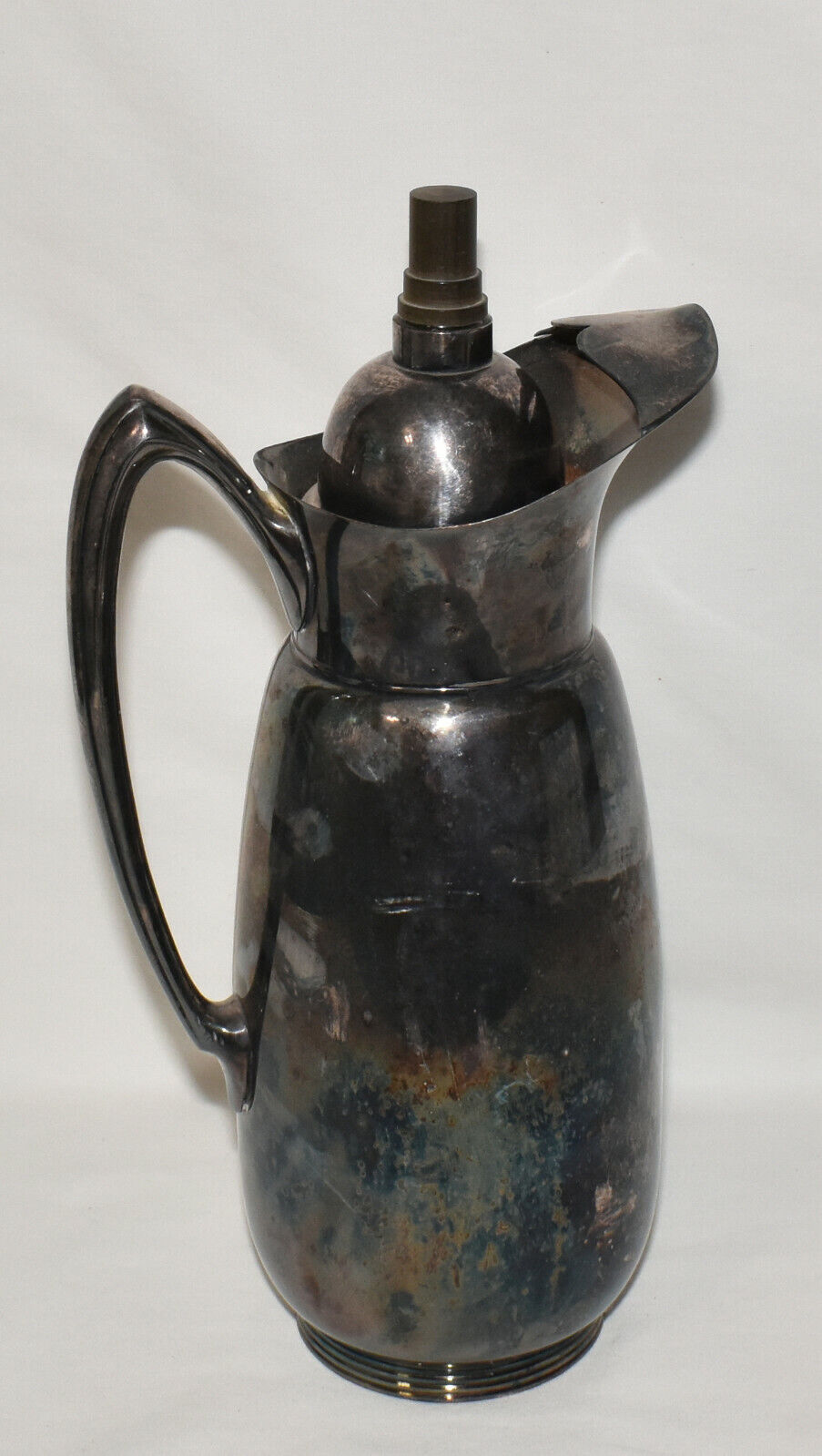 Antique Wallace Silverplate Water Ice Tea Pitcher with Ice Lip & Lid 12" Pitcher