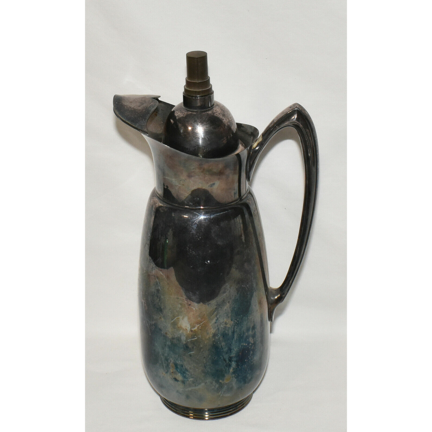 Antique Wallace Silverplate Water Ice Tea Pitcher with Ice Lip & Lid 12" Pitcher