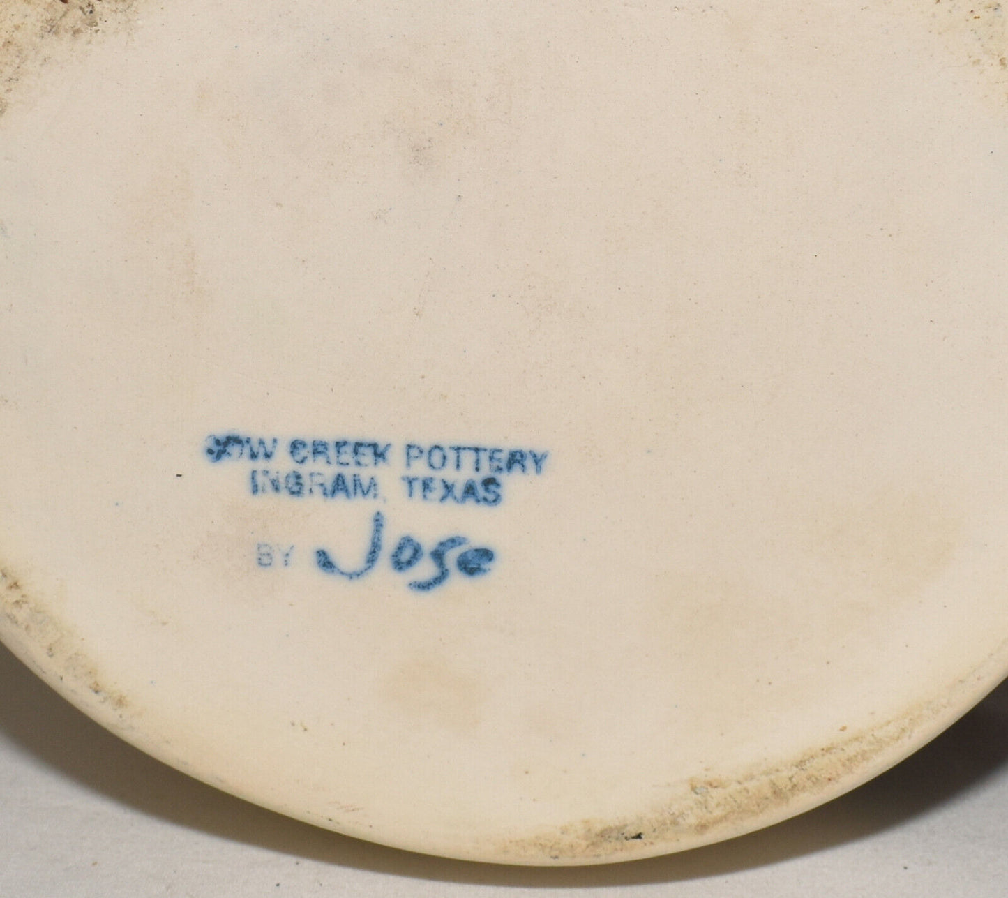 Vintage Hand Painted Pottery Cookie Jar Lidded Cow Creek Pottery Canister by Jose