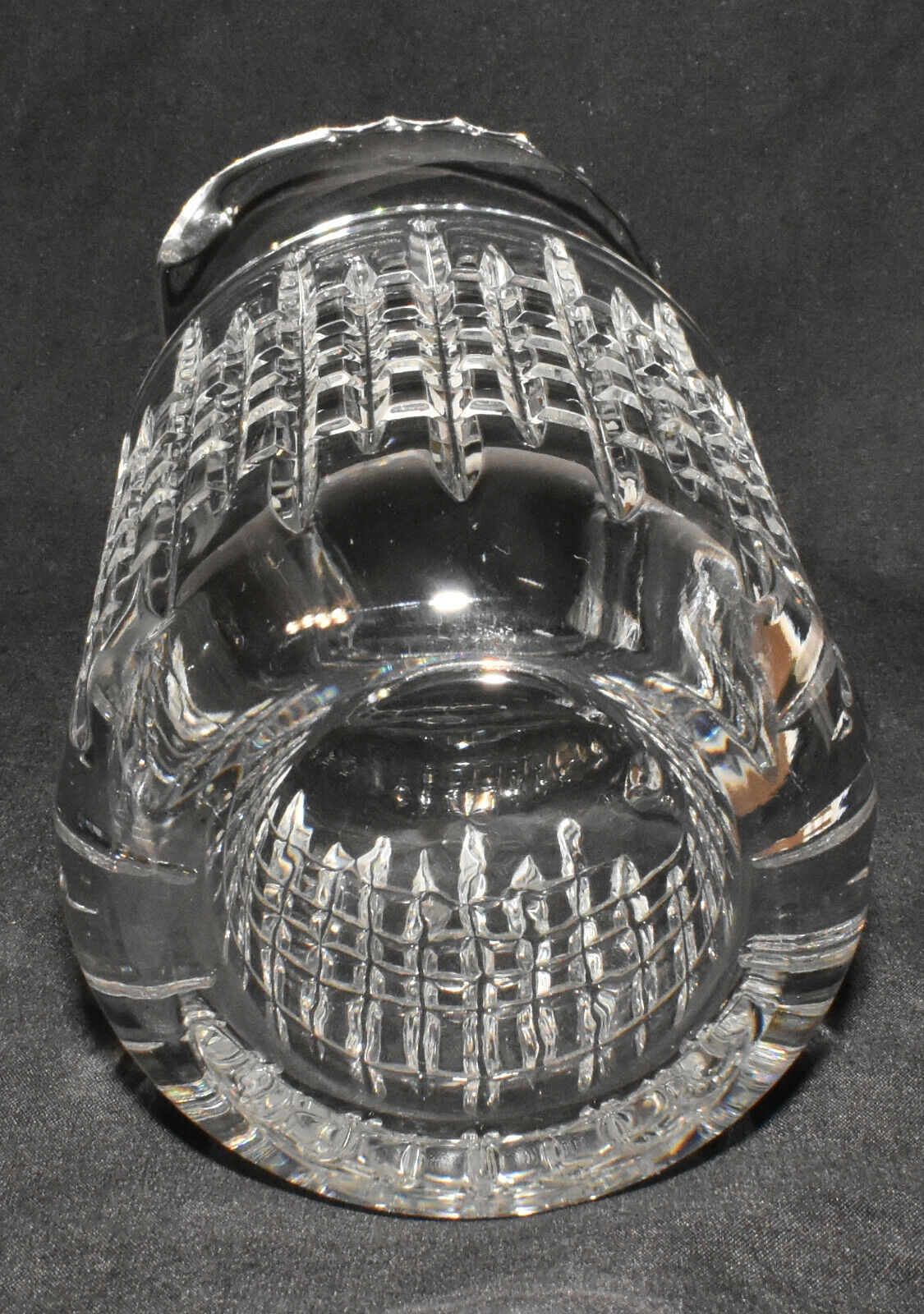 Vintage Juice Pitcher Block Optic Thumb Print 1 Quart Water Juice Glass Pitcher