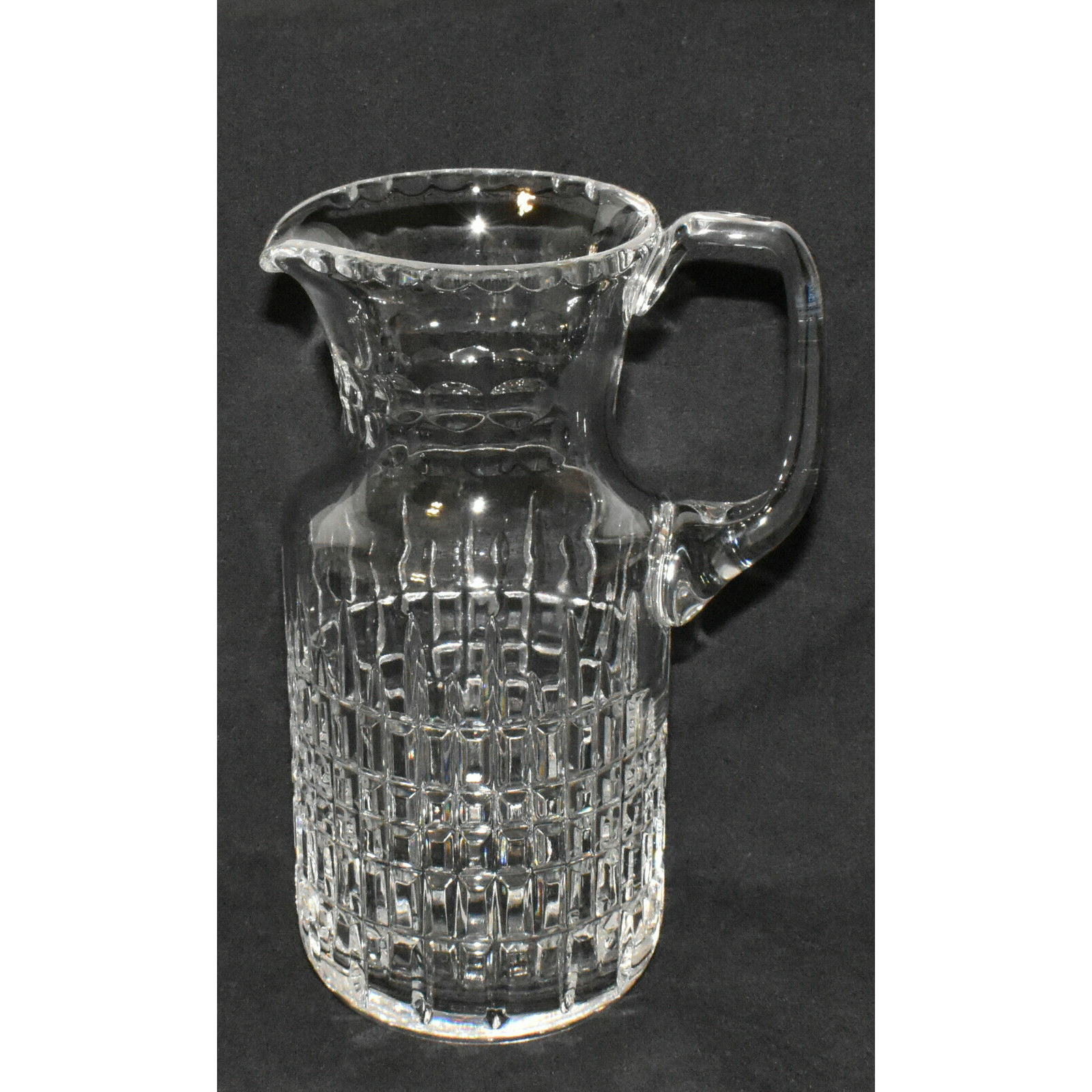Vintage Juice Pitcher Block Optic Thumb Print 1 Quart Water Juice Glass  Pitcher
