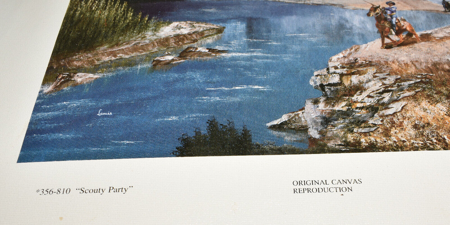 African American Buffalo Soldiers Org Canvas Reproduction Scouty Party 13 x 11