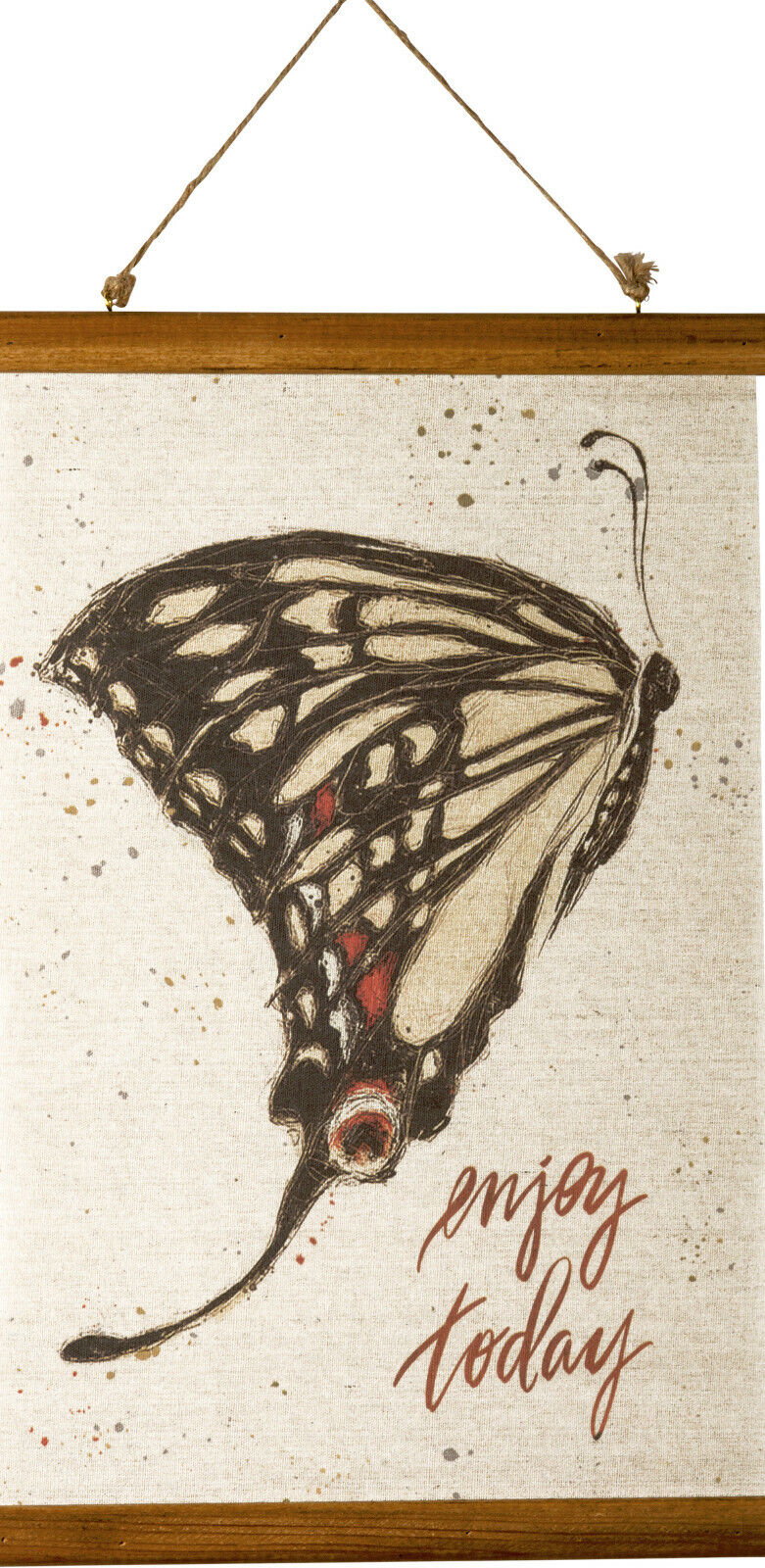 Inspirational Wall Art Butterfly Wall Scroll Enjoy Today Wall Decor Canvas Wood