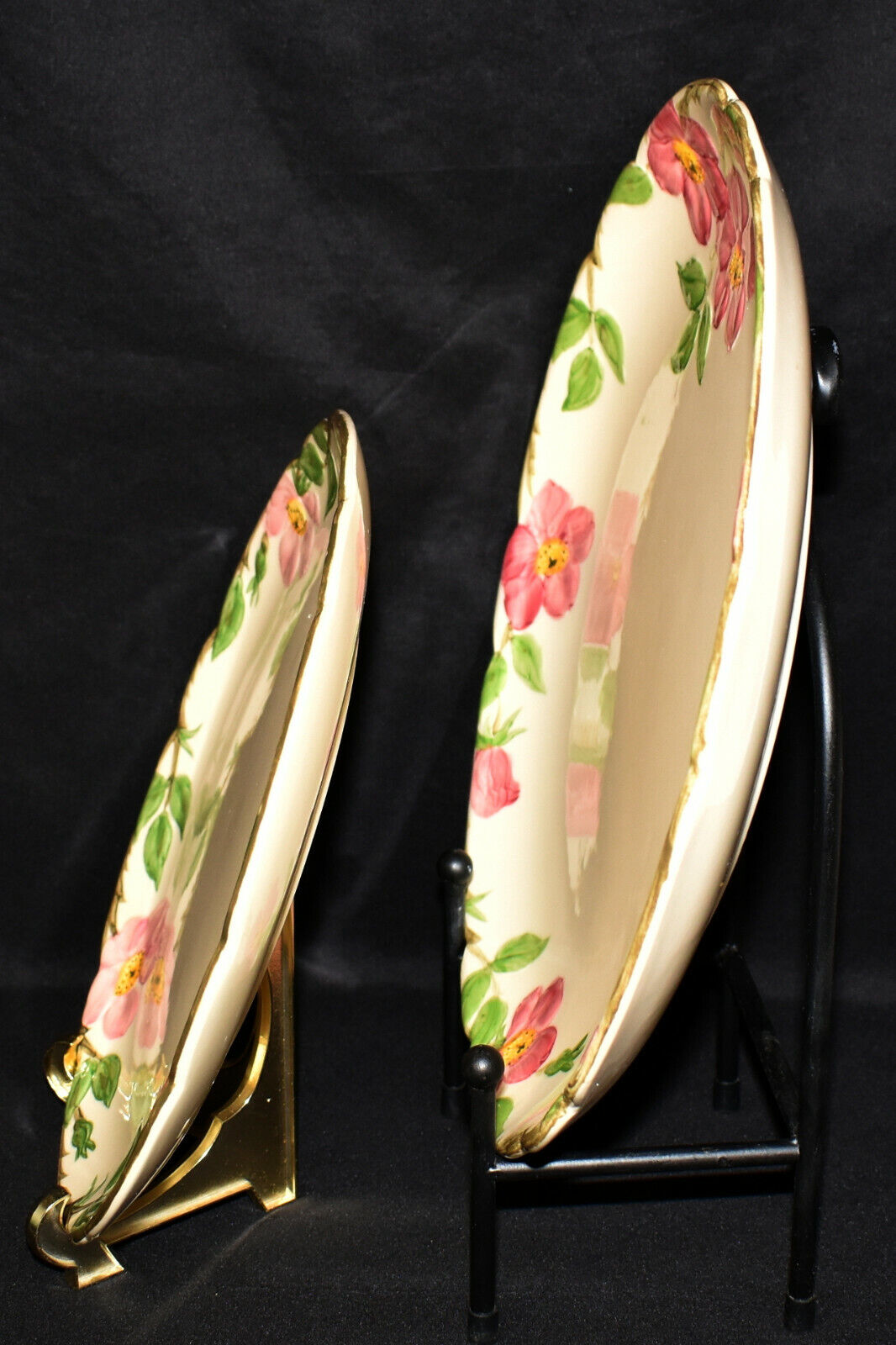 Franciscan China Desert Rose 11.5" Cake Plate & Large 13.75" Meat Tray Platter