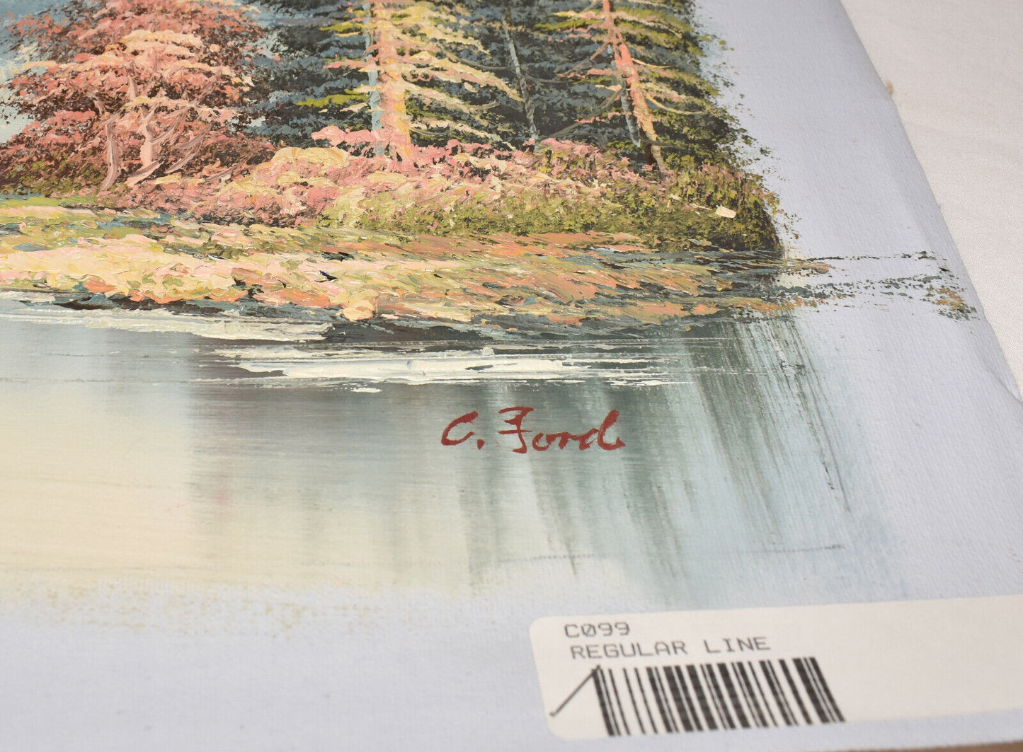 Original Oil on Canvas Snow Capped Mountains Textured Painting 19x15 Signed