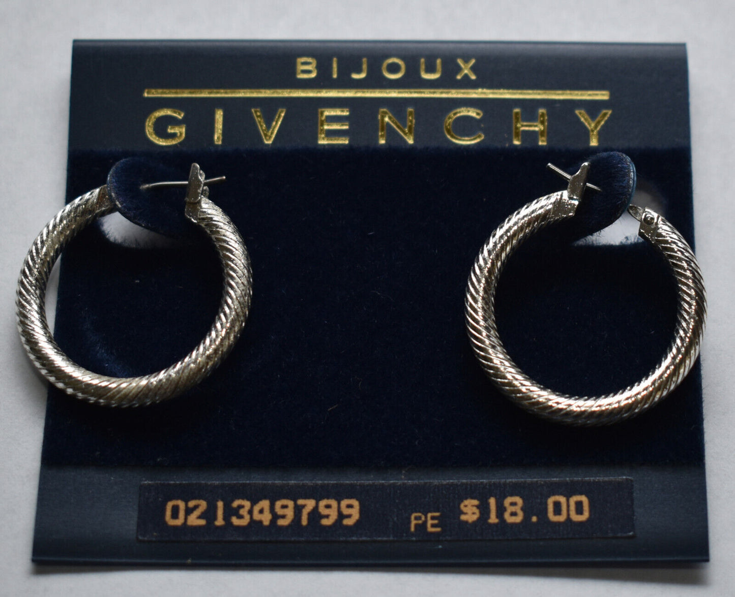 2 Pair Vintage Givenchy Bijoux Paris Hoop Earrings Gold & Silver Pierced Earring New Old Stock