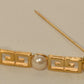 Vintage Givenchy Bijoux Paris Pearl & Logo Brooch Gold 2.75" Bar-Pin Brooch New Old Stock