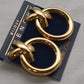 Vintage Givenchy Bijoux Paris Large Gold Criss Cross Earrings Pierced 1.75" New Old Stock