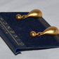 Vintage Givenchy Bijoux Paris Matte Gold 1" Teardrop Dangle Earrings Pierced New Old Stock