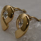 Vintage Givenchy Bijoux Paris Gold & Crystal Logo G Clip-On Earrings Signed New Old Stock