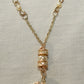 Vintage Richelieu Pearl & Crystal Necklace Set Heart Necklace w Dangle Earrings New Old Stock