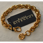 Vintage Givenchy Bijoux Paris Gold Byzantine Chain Bracelet w Logo Hang Tag New Old Stock
