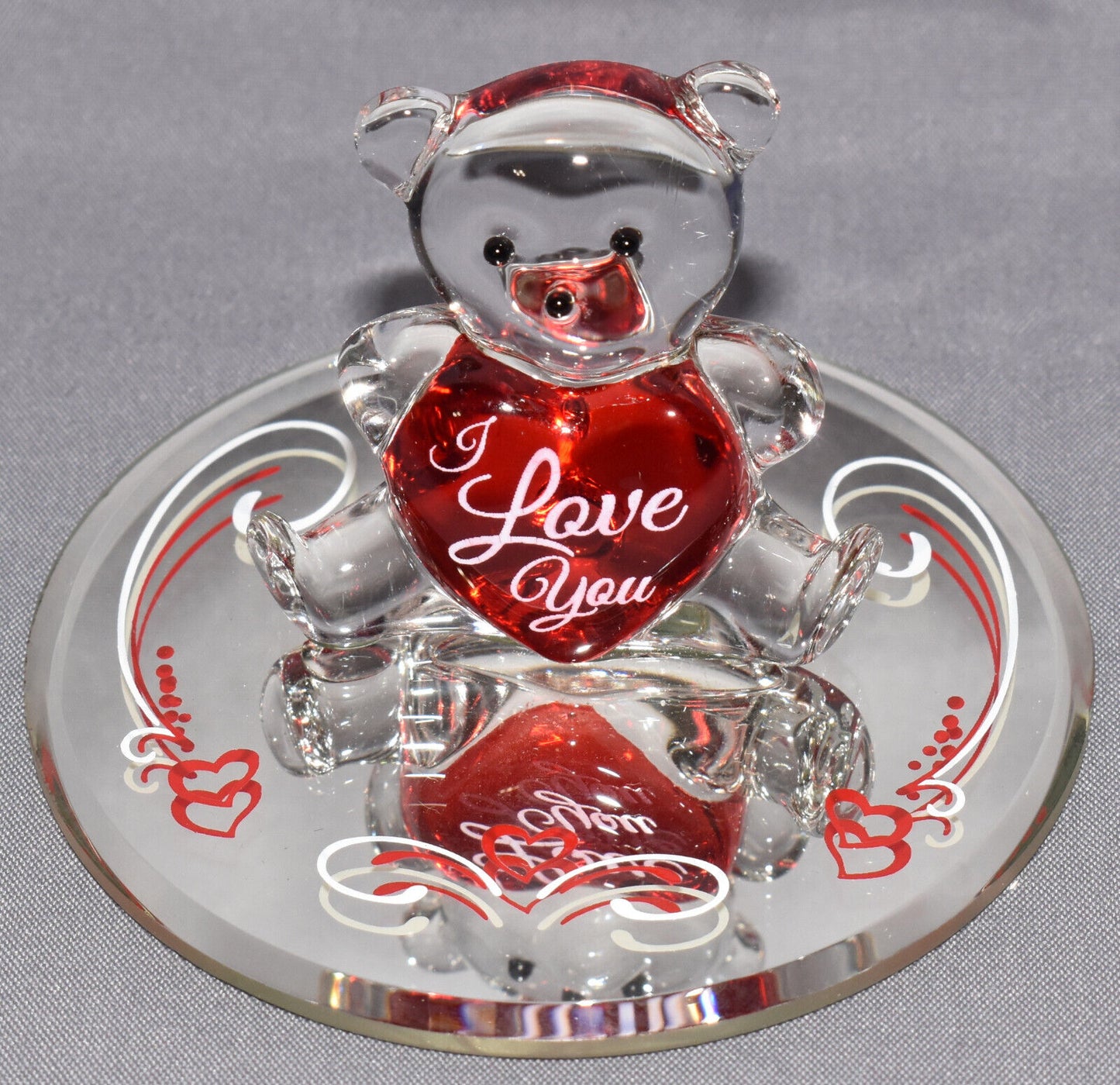 Glass Baron I Love You Collectible Handcrafted Glass Teddy Bear Figurine New