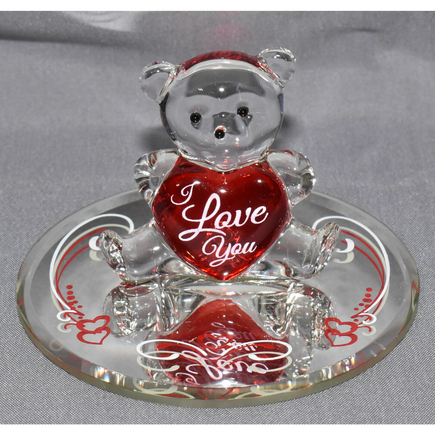 Glass Baron I Love You Collectible Handcrafted Glass Teddy Bear Figurine New