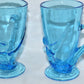 2-Vintage Glass Mugs with Nude Lady Blue Art Glass Cups Mugs Glassware