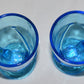 2-Vintage Glass Mugs with Nude Lady Blue Art Glass Cups Mugs Glassware