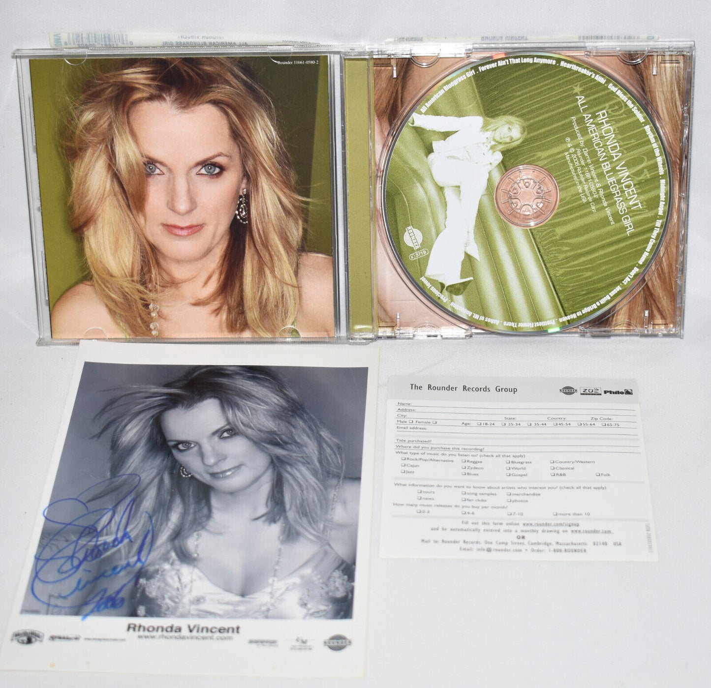 Rhonda Vincent Signed Country Music CD & Photograph All American Bluegrass Girl