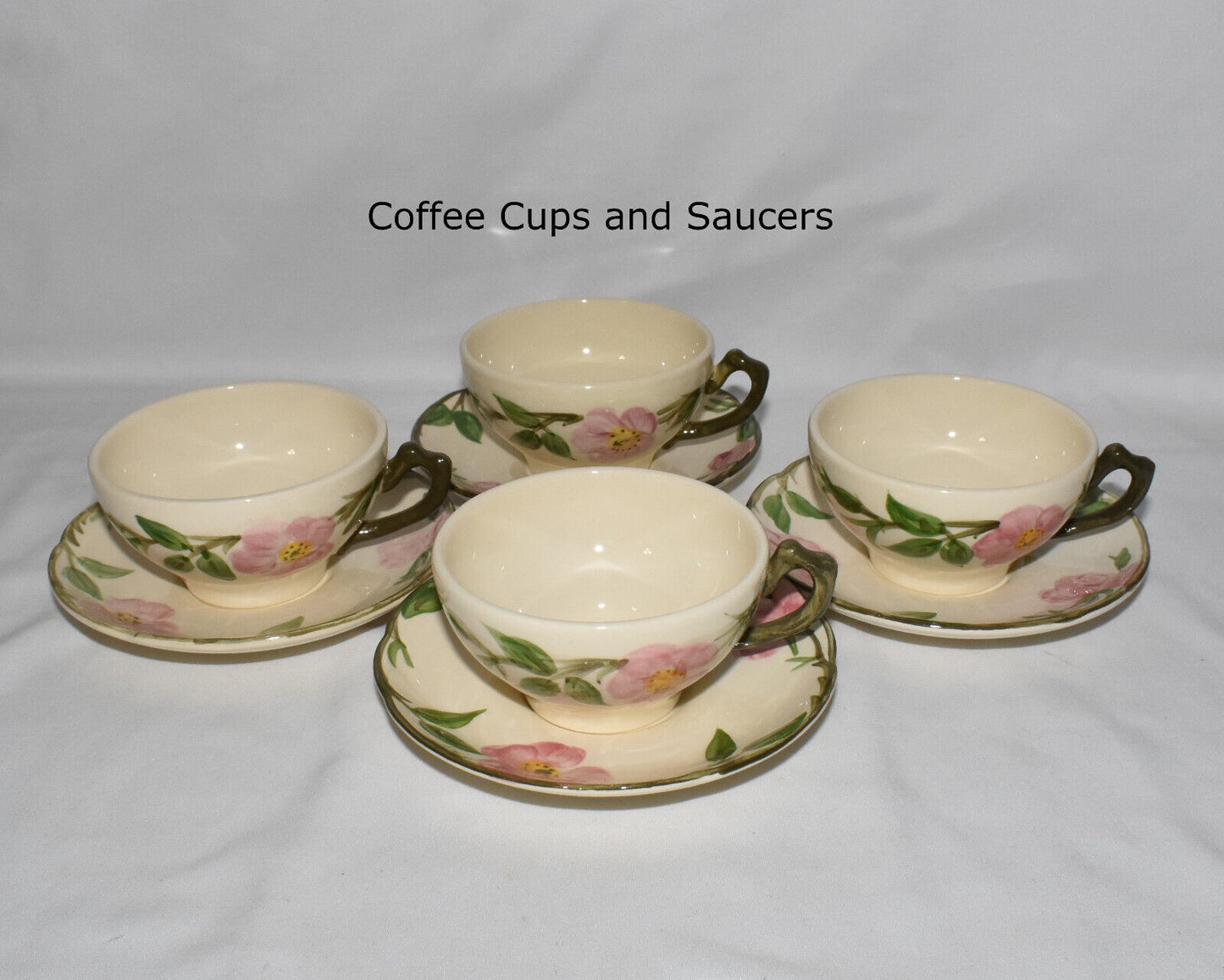 Vintage Franciscan Desert Rose China 28pc Dinnerware Set Plates Bowls Glasses & Cups