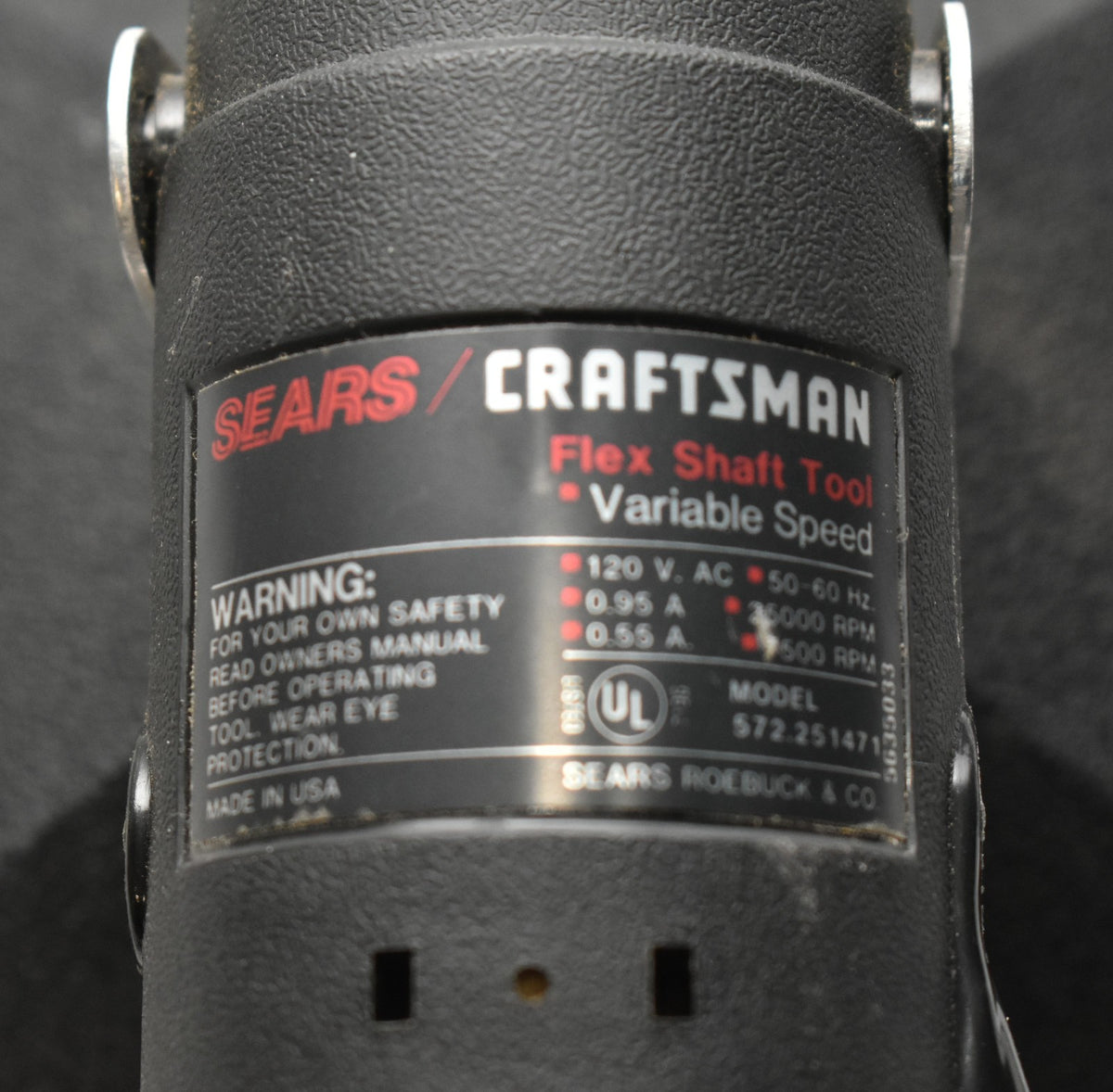 Craftsman Variable Speed Flex Shaft Tool Dremel Compatible USA Made 572.251471
