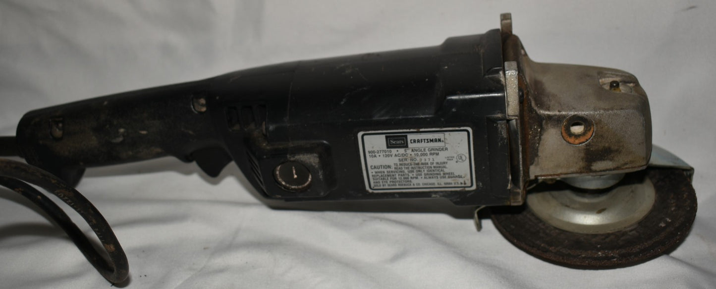 Craftsman 5" Corded Industrial Angle Grinder 900.277010 Tested Works