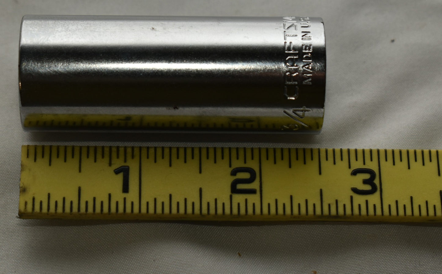Vintage Craftsman -G- 43337 3/4" 6 Point Deep Socket 3/8" Drive USA Made