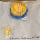 Vintage J&B Inflatable Outdoor Pool Lounge Float w Pump 2 Cup Holders Foot Rest New