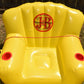 Vintage J&B Inflatable Outdoor Pool Lounge Float w Pump 2 Cup Holders Foot Rest New