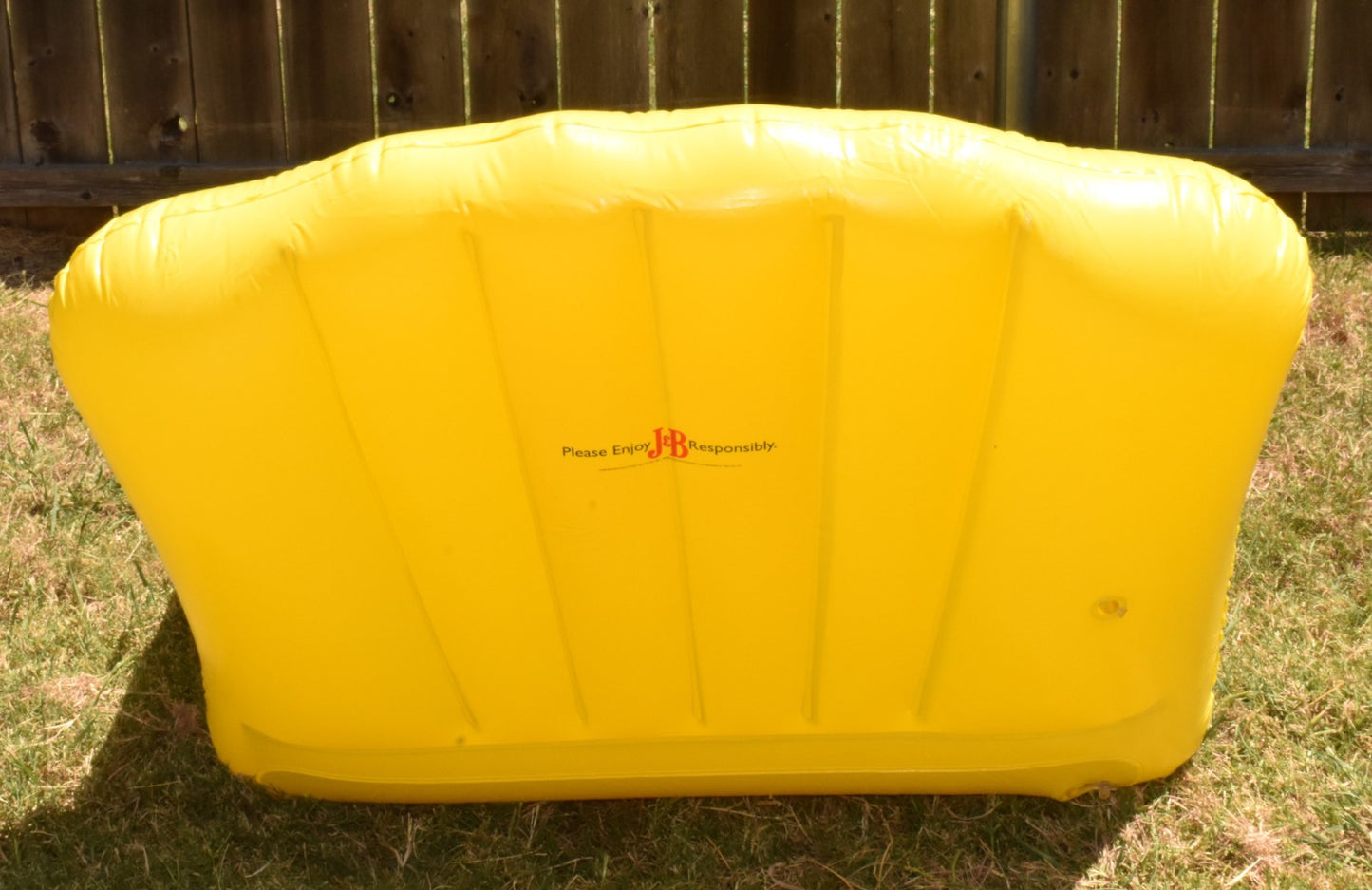 Vintage J&B Inflatable Outdoor Pool Lounge Float w Pump 2 Cup Holders Foot Rest New