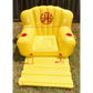 Vintage J&B Inflatable Outdoor Pool Lounge Float w Pump 2 Cup Holders Foot Rest New