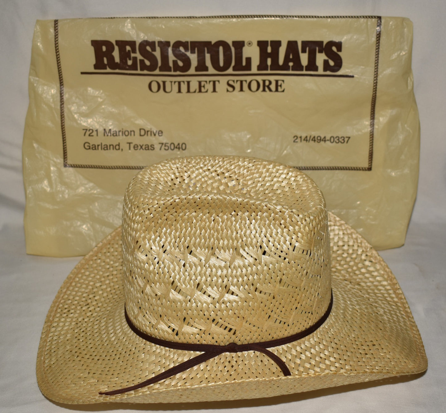 Vintage Resistol Straw Cowboy Hat Western Wear New No Box Size 6 7/8