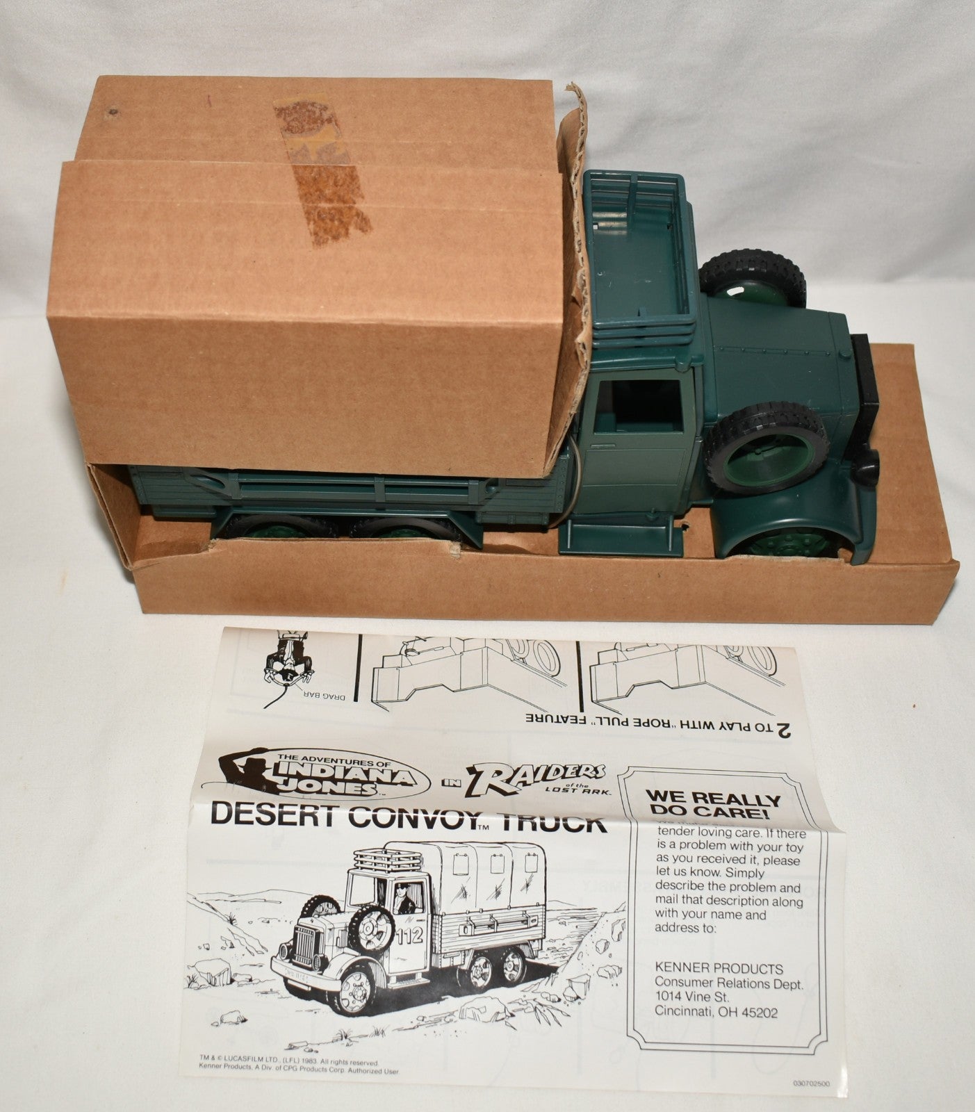 1983 Kenner Indiana Jones Raiders of the Lost Ark Green Desert Convoy Truck NIB