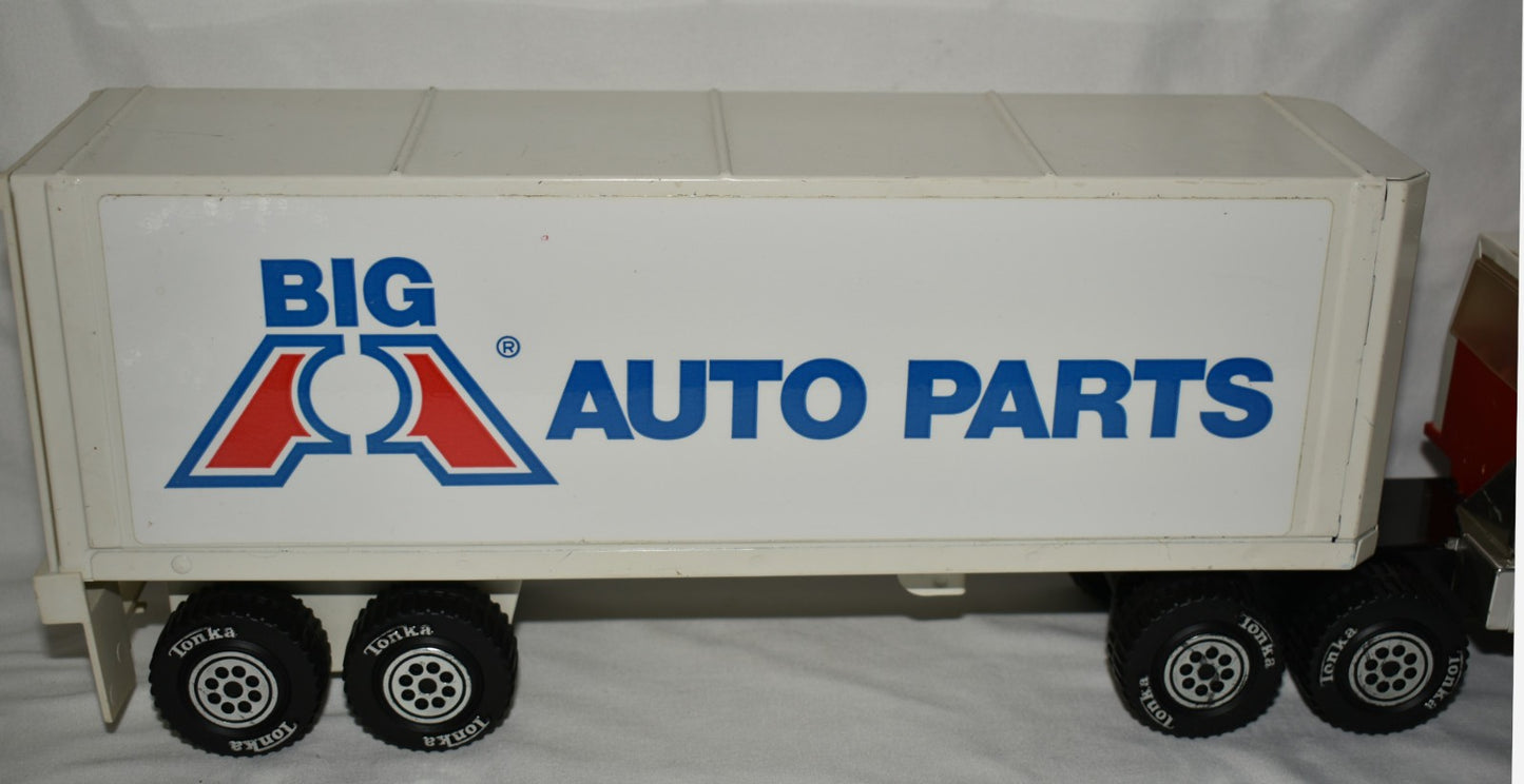 Vintage 1978 Tonka Big A Auto Parts 18-Wheeler Semi Truck Cab & Trailer EUC