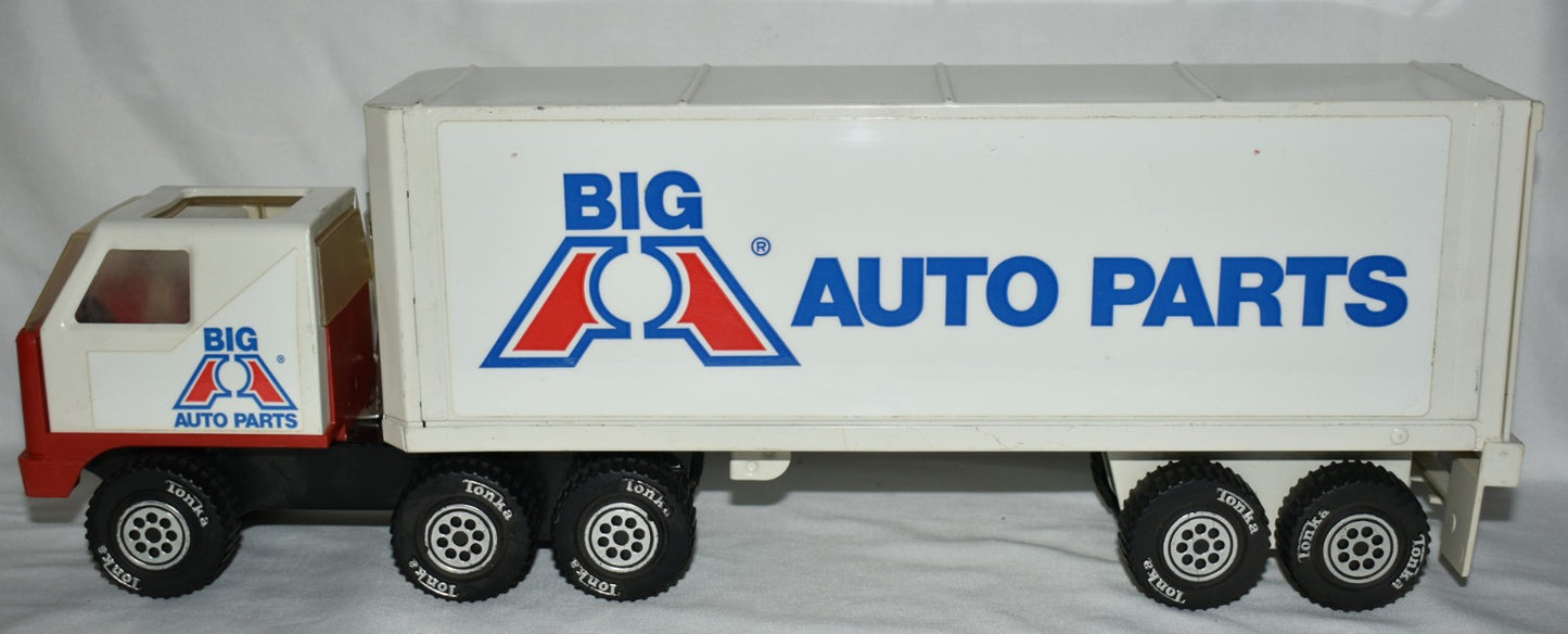 Vintage 1978 Tonka Big A Auto Parts 18-Wheeler Semi Truck Cab & Trailer EUC