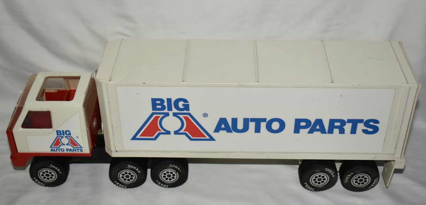 Vintage 1978 Tonka Big A Auto Parts 18-Wheeler Semi Truck Cab & Trailer EUC