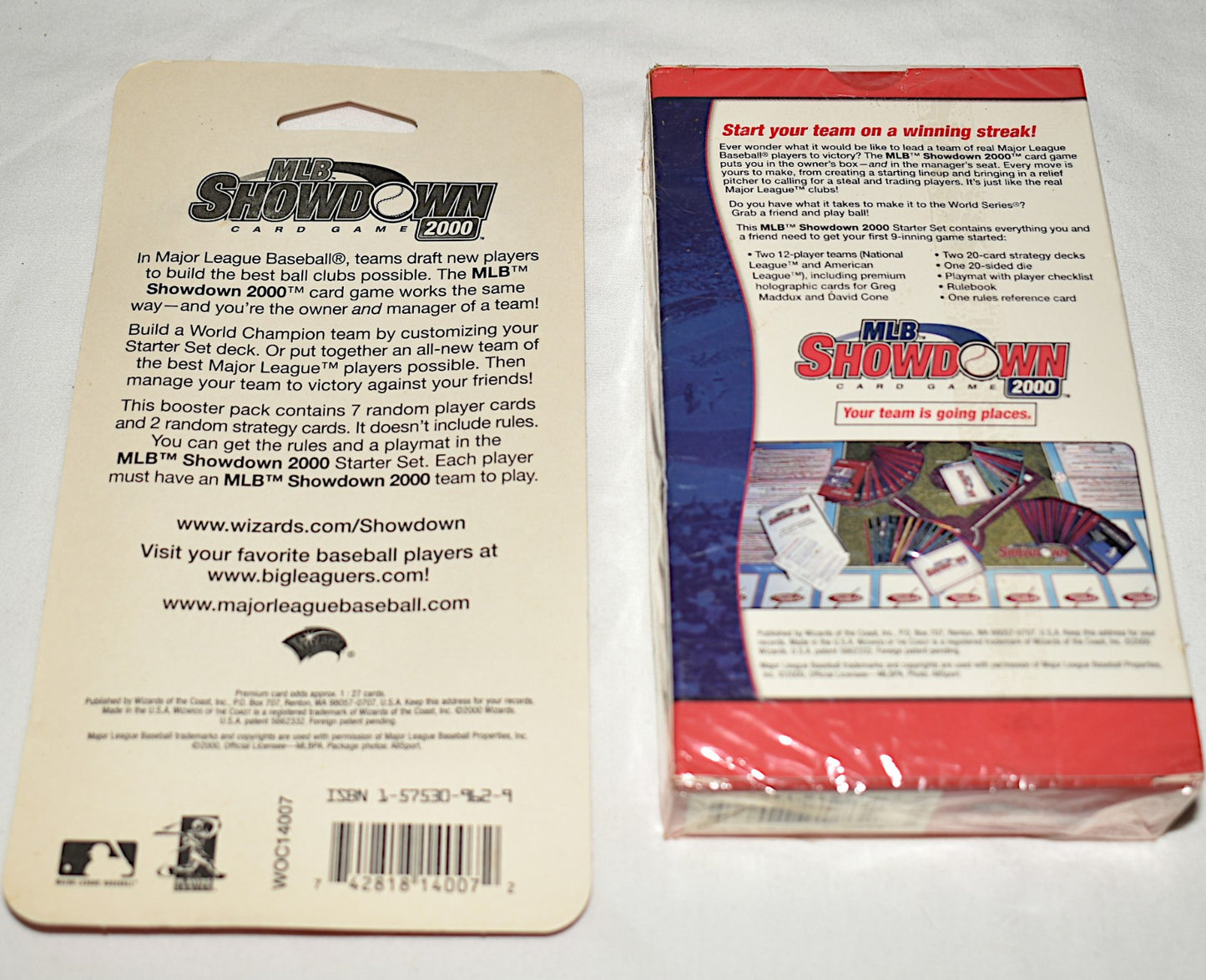 MLB Showdown 2000 Card Game Two-Player Starter Set w/ Booster Pack Factory Seal