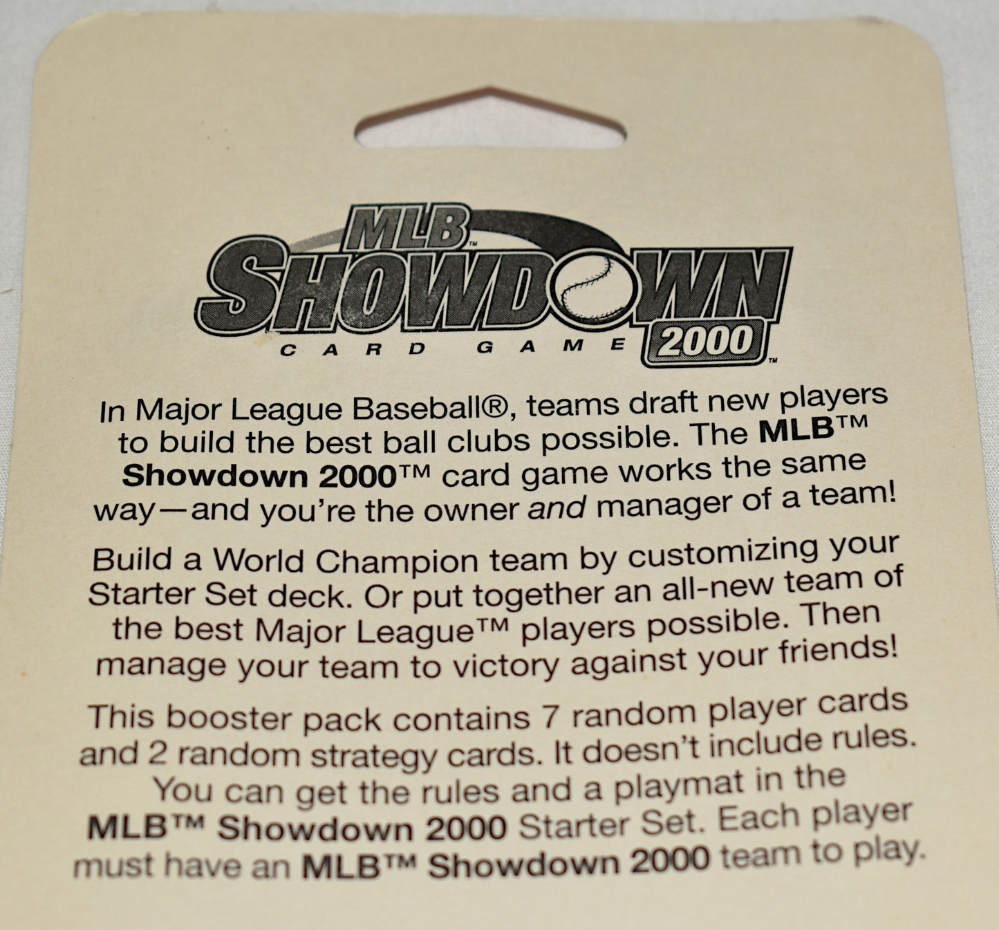 MLB Showdown 2000 Card Game Two-Player Starter Set w/ Booster Pack Factory Seal