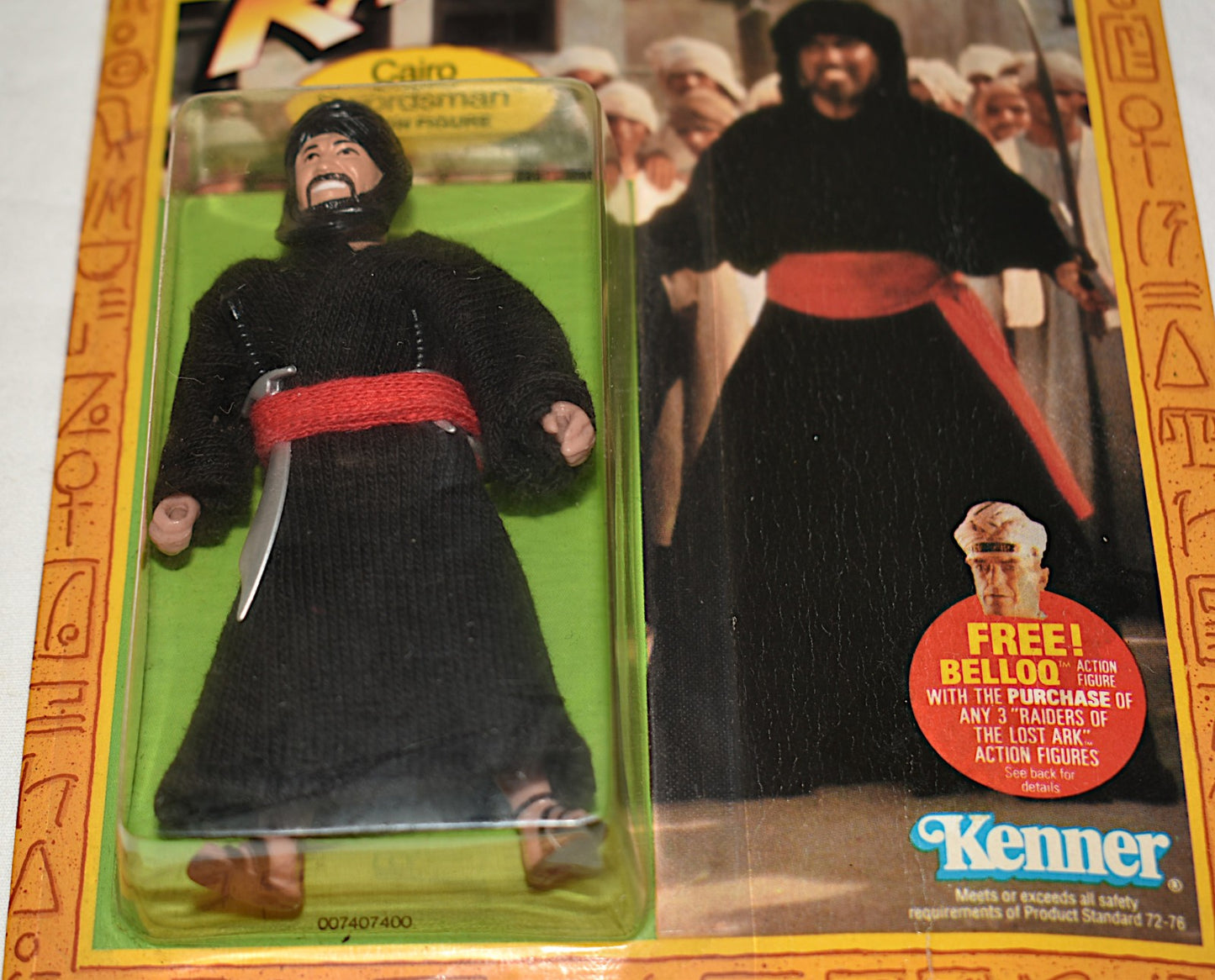 Vintage 1982 Original Kenner Indiana Jones Rotla Cairo Swordsman Action Figure NIP