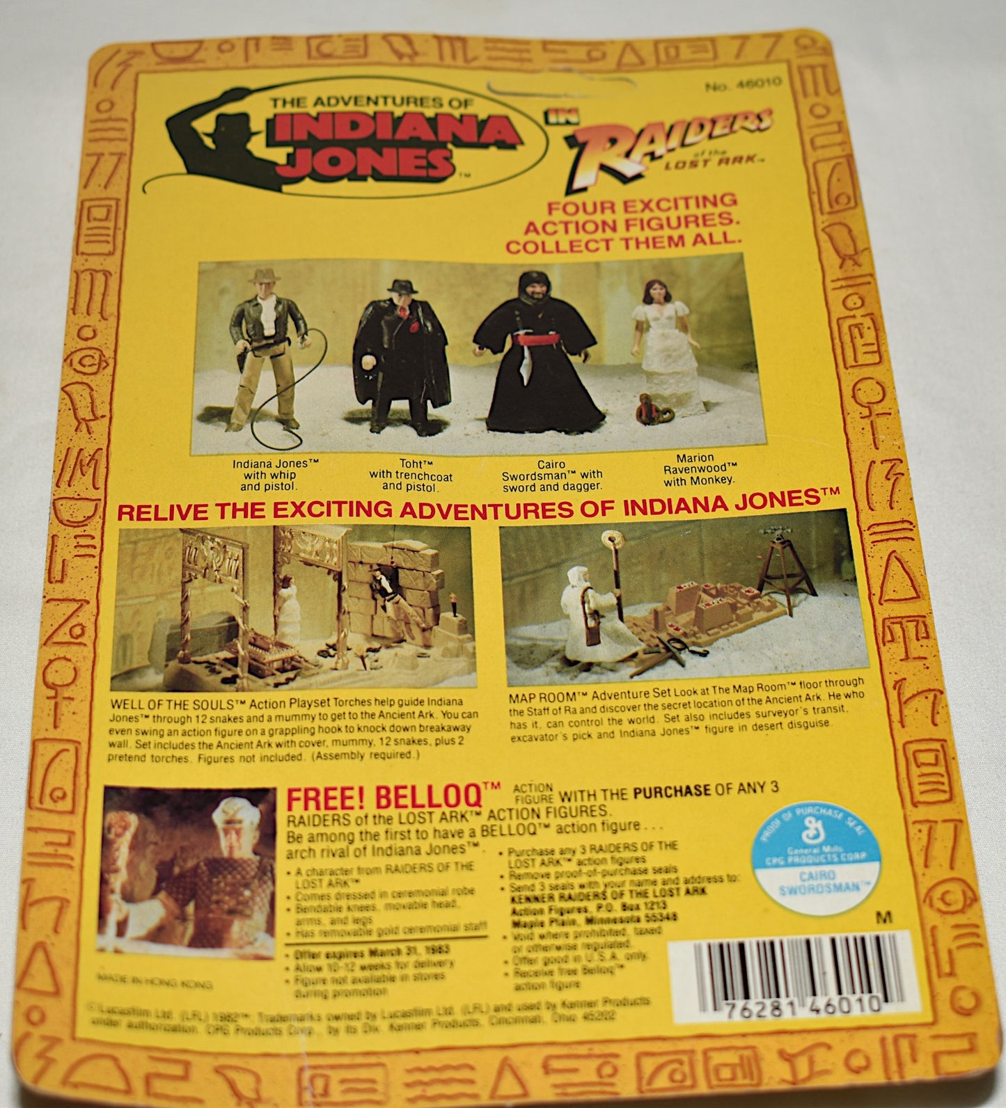 Vintage 1982 Original Kenner Indiana Jones Rotla Cairo Swordsman Action Figure NIP
