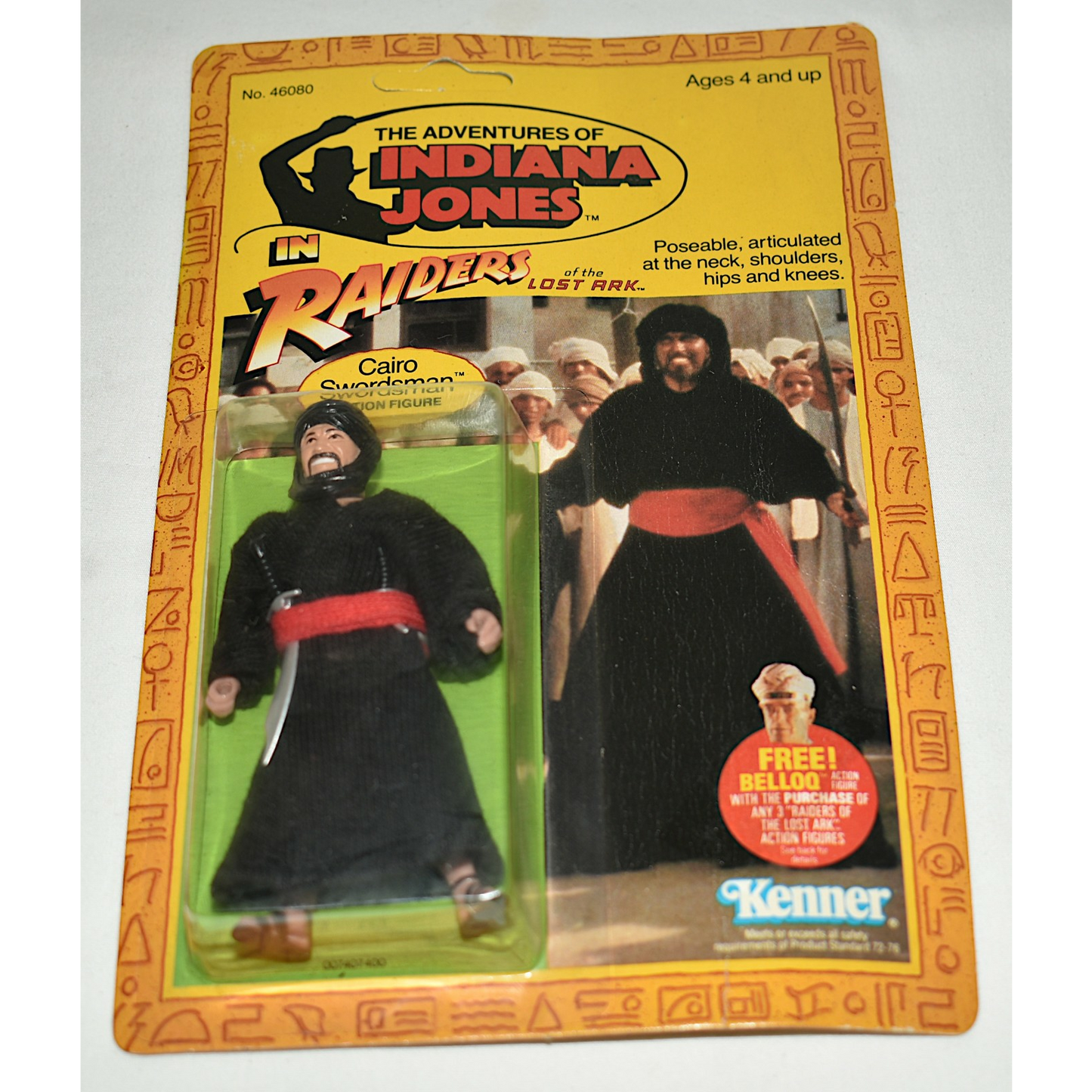 Vintage 1982 Original Kenner Indiana Jones Rotla Cairo Swordsman Action Figure NIP