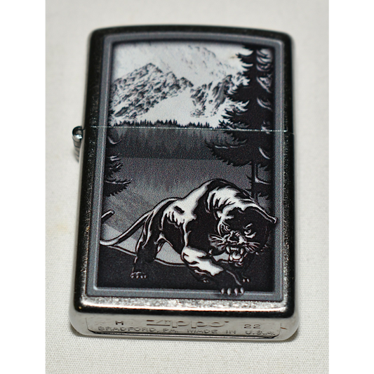 Genuine Zippo Mountain Lion Lighter Model #48381 Unused Condition Never Lit