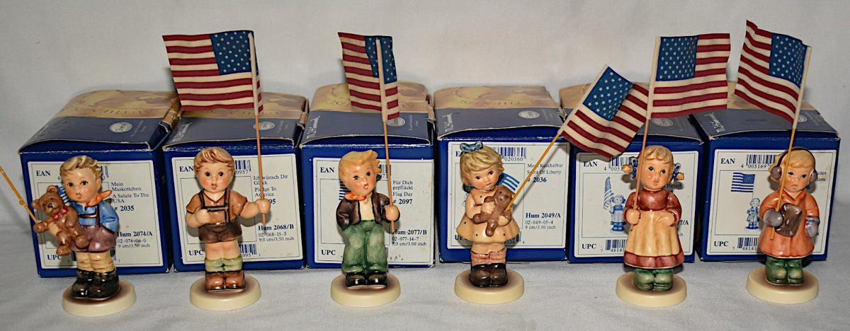 Hummel Collection Special Edition w/ American Flag Backstamp 6pc Boxed Set New