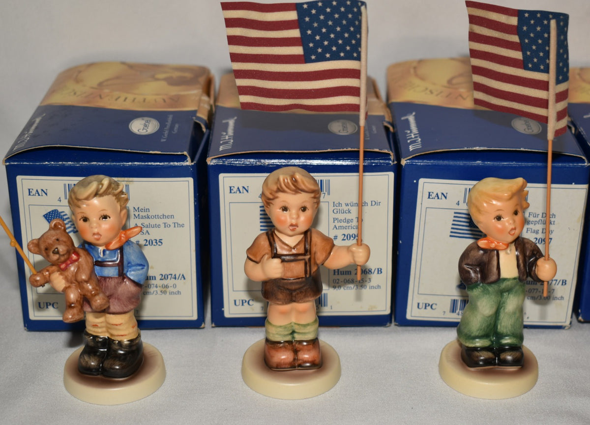 Hummel Collection Special Edition w/ American Flag Backstamp 6pc Boxed Set New